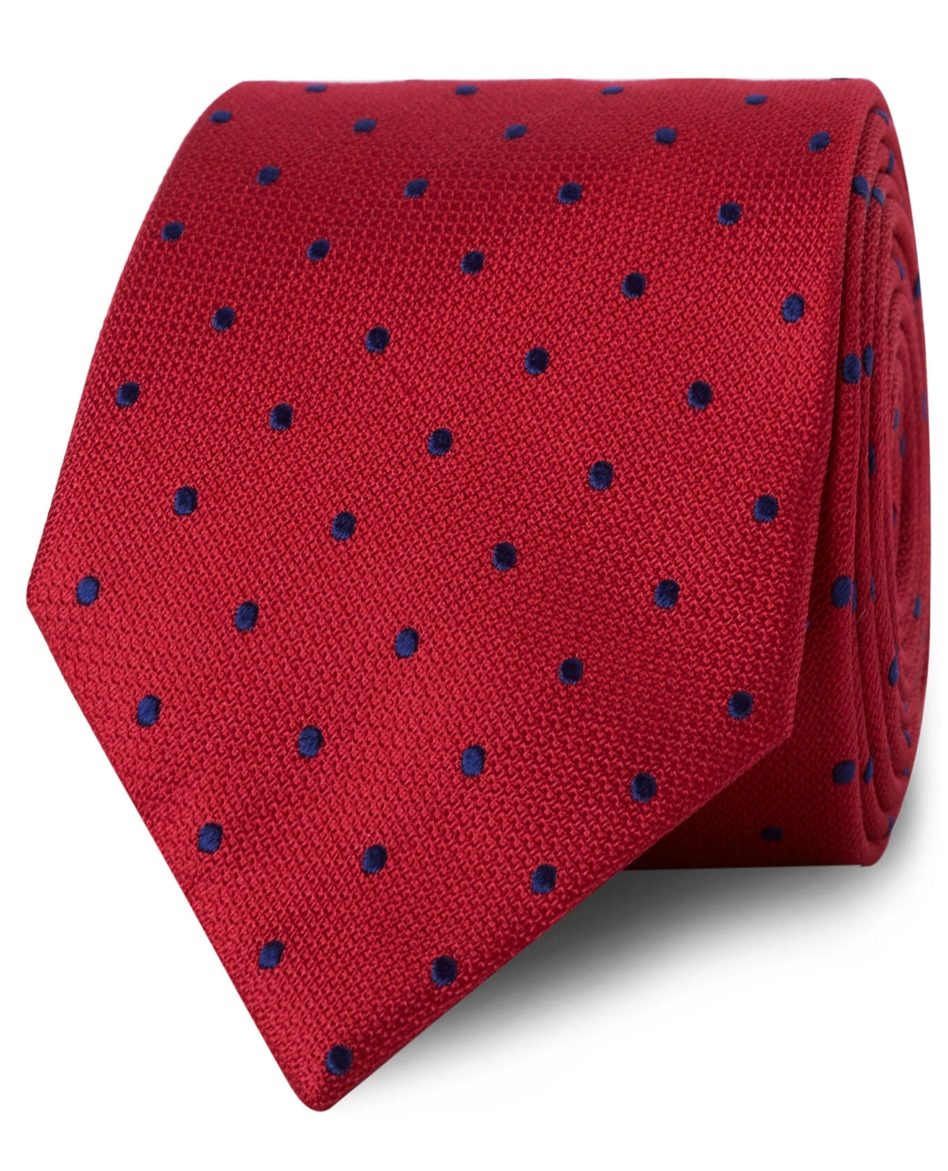 Roter Satin-Tupfen auf Marineblau: Eine elegante Krawatte für den stilvollen Auftritt!